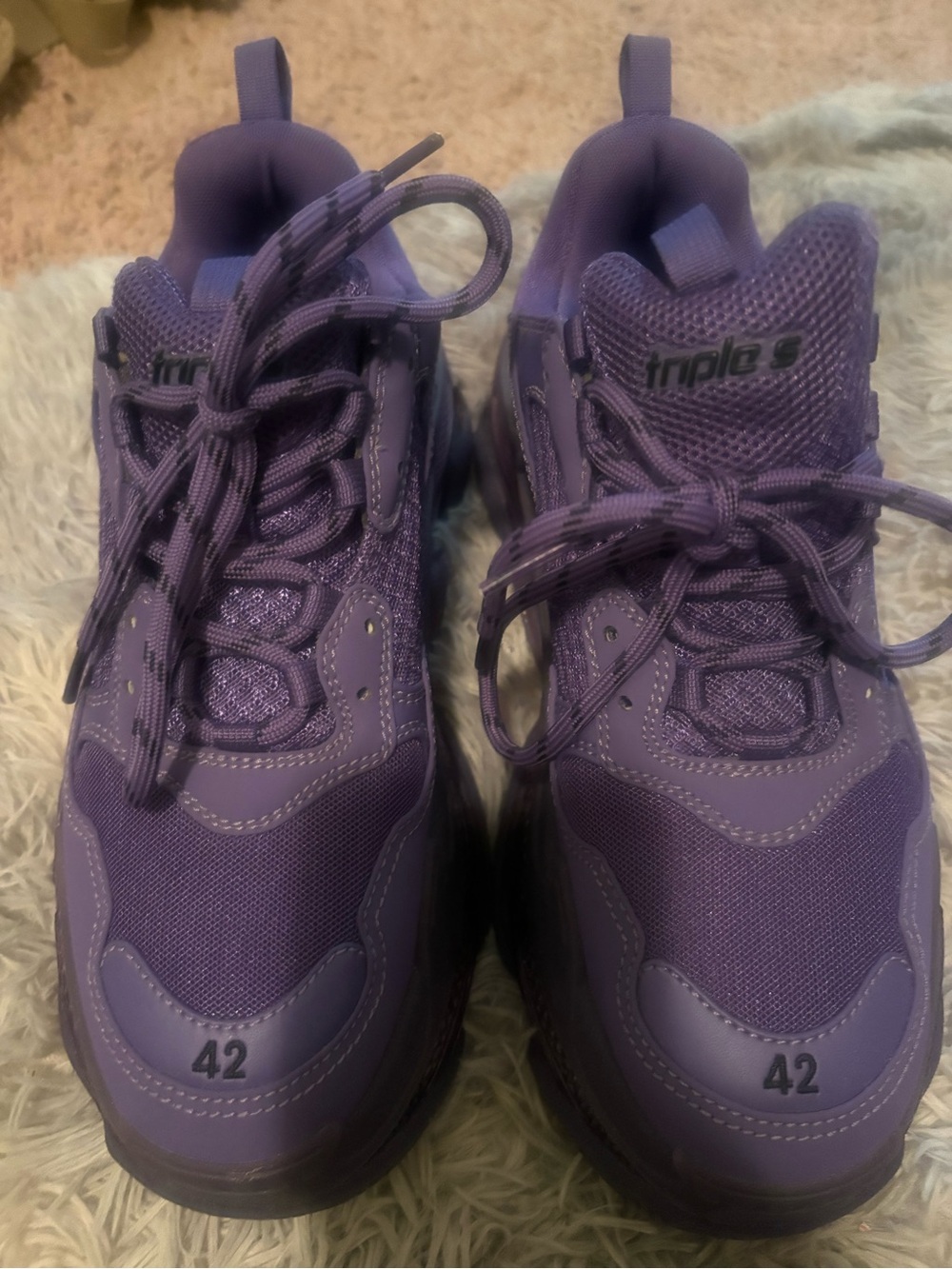 Balenciaga Purple Triple S Chunky Sneakers